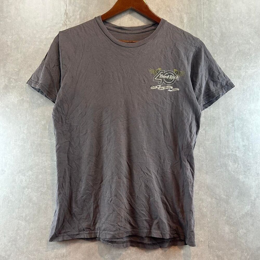 Hard-rock-cafe Men's Grey and Brown T-shirt